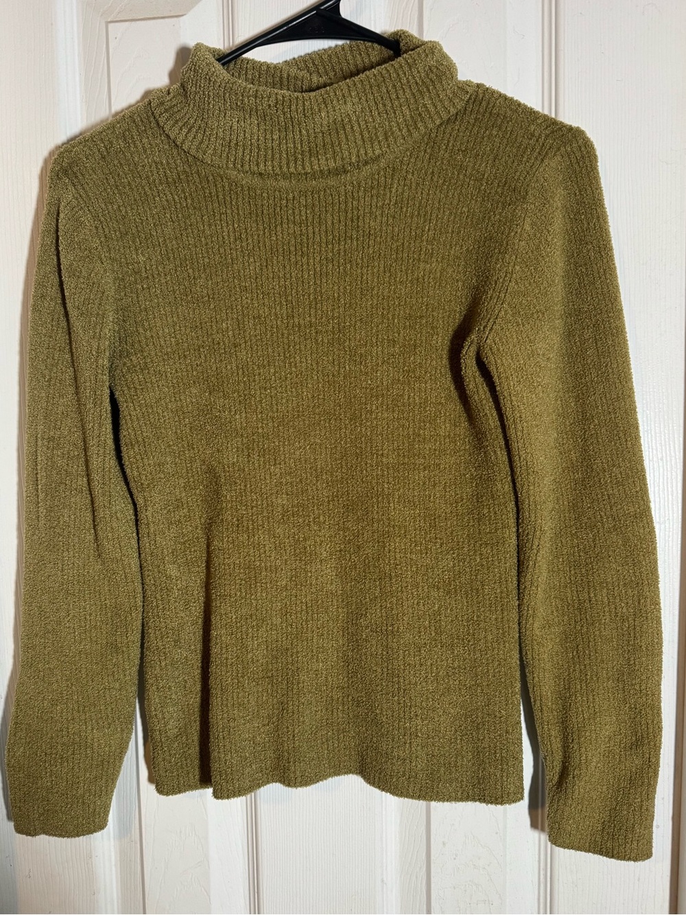 Talbots Petites Vintage Olive Green Ribbed Mock Neck Sweater Size P